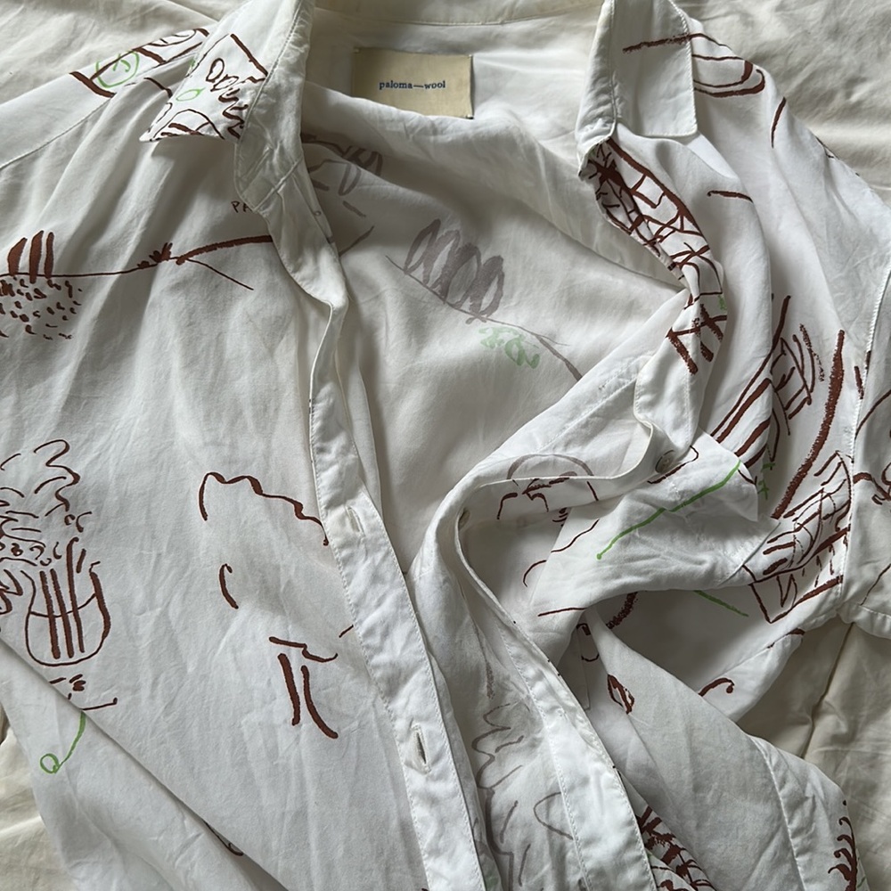 Paloma Wool Misa Patterned White Button Down - image 2